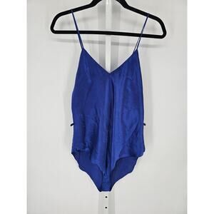 Vintage Jayre Women's Blue Sleeveless 100% Polyester Bodysuit Nightie Size L